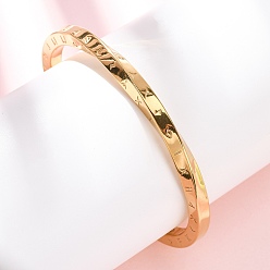 Настоящее золото 18K 304 браслеты-манжеты из нержавеющей стали для мужчин и женщин, скрученный, ионное покрытие (ip), реальный 18 k позолоченный, 1/8 дюйм (0.45 см), внутренний диаметр: 1-3/4 дюйм (4.3 см) x 2-3/8 дюйм (6.15 см)