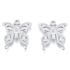 Stainless Steel Color Non-Tarnish 304 Stainless Steel Pendants, Butterfly, Stainless Steel Color, 26.5x24x3.5mm, Hole: 2mm