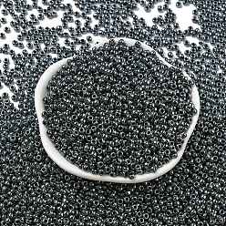 (81) Metallic Hematite Тохо 8/0 круглые бусины, японский бисер, (81) металлический гематит, 3 мм, отверстие : 1 мм, Около 222 шт / 10 г