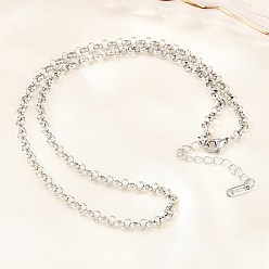 Нержавеющая Сталь Цвет 5мм 304 цепочки-роло из нержавеющей стали для мужчин и женщин, без потускнения, цвет нержавеющей стали, 22.44 дюйм (57 см)