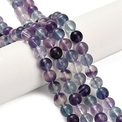 Круглые Природного флюорита бисер нитей, круглые, класс А, круглые, 6~6.5 мм, отверстие : 0.8 мм, около 64 шт / нитка, 15.55 дюйм (39.5 см)