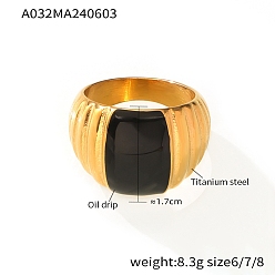 Золотой Палец кольца из нержавеющей стали, с эпоксидной смолой, золотые, размер США 8 (18.1 мм)