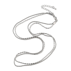 Платина Латунные многопрядные ожерелья для женщин, платина, 17.20 дюйм (43.7 см)