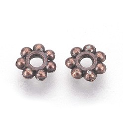 Красная Медь Пластиковые бусины ccb, цветок, Красная медь, 6x2 мм, отверстие : 2 мм