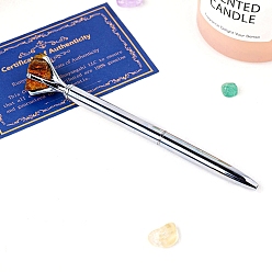 Тигровый глаз Шариковая ручка Nuggets Natural Tiger Eye, ручка из нержавеющей стали, офисные школьные принадлежности, 145 мм