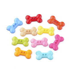 (52) Непрозрачная лаванда 2-отверстие кнопки акриловые, кость, разноцветные, 18x10x2 мм, отверстие : 1.5 мм