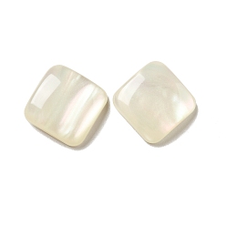 Seashell Color Resin Cabochons, Pearlized, Imitation Cat Eye, Square, Seashell Color, 16x16x4.5mm