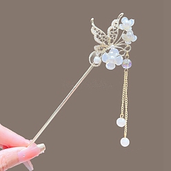 Butterfly Alloy Hair Sticks, Hair Accessories for Women & Girls, Butterfly, 180mm