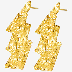 Настоящее золото 18K 304 стильные серьги-гвоздики неправильной формы из нержавеющей стали, реальный 18 k позолоченный, 38x17 мм