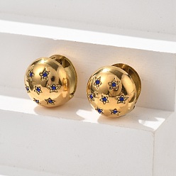 Золотой 304 из нержавеющей стали горный хрусталь серьги обруча, круглые, золотые, 15 мм