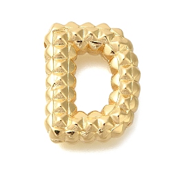 Letter D Стойки покрытие, Латунные подвески, без кадмия и без свинца, подвески с буквой az~z, Буква D, 21.5x16.5x5.5 мм, отверстие : 2.5x3 мм