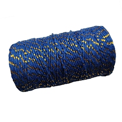 Marineblau Zweifarbige Baumwollfäden, Makramee-Schnur, dekorative Schnurfäden, für DIY, Geschenkverpackung und Schmuckherstellung, marineblau, 2 mm, ca. 109.36 Yards (100 m)/Rolle