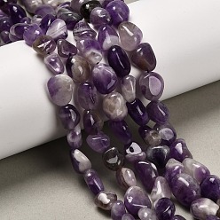 Аметист Природный аметист нитей бисера, самородки, упавший камень, 7.5~14.5x7.5~12x5.5~8.5 мм, отверстие : 0.8 мм, около 37~39 шт / нитка, 15.75'' (40 см)