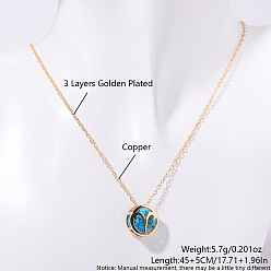 Овен Латунные плоские круглые ожерелья с подвесками в виде созвездий из темно-синего кубического циркония, золотые, Овен, 17.72 дюйм (45 см)