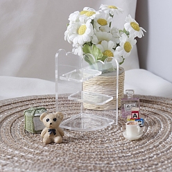 Прозрачный Акриловые стеллажи для хранения, миниатюрные украшения, для садовых кукольных домиков, прозрачные, 49.5x31x56 мм