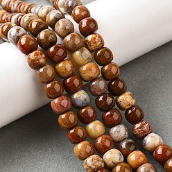 Красная Радужная Яшма Натуральная красная радуга бусины из яшмы, баррель, 8x6 мм, отверстие : 1 мм, около 66 шт / нитка, 15.39'' (39.1 см)