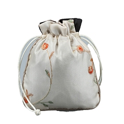 Белый Тканевые мешочки для упаковки ювелирных изделий, сумки на шнурке, белые, 14x11 см