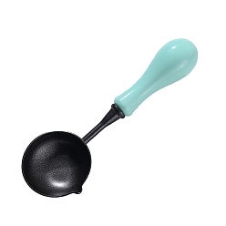 Бледно-бирюзовый Ложки сургуча из сплава, с ручкой из абс, инструмент для нагрева штампа, бледные бирюзовая, 102x34.6 мм