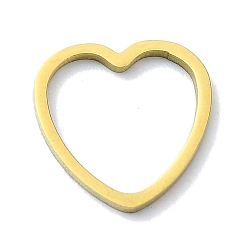 Doré  304 acier inoxydable reliant bagues, cœur, or, 11.5x12x1mm