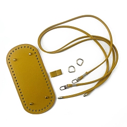 Темный Хаки Комплекты аксессуаров для нижнего плечевого ремня из искусственной кожи ручной работы, аксессуары для замены сумок, прямоугольные, Темный хаки, 220x100 мм