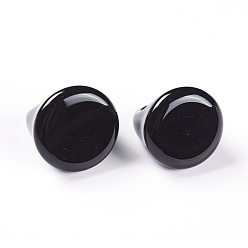 (946F)Морозный цвет внутри  Жонкиль / Непрозрачная зеленая подкладка Кольца из натурального окрашенного и нагретого черного агата, окрашенная и подогревом, внутренний диаметр: 19 мм