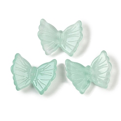 Бледно-бирюзовый Окрашенные бусины из стекла, бабочка, бледные бирюзовая, 20x24.5x6 мм, отверстие : 1.2 мм