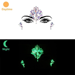 Цветок Светящиеся в темноте съемные временные водонепроницаемые бумажные наклейки для татуировок, старинный белый, 14.5x17 см
