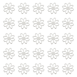 Нержавеющая Сталь Цвет 30шт 201 подвески из нержавеющей стали, цветок ссылки, цвет нержавеющей стали, 15.5x1 мм