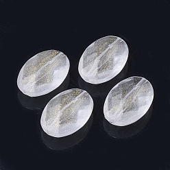 Clear Transparent Acrylic Beads, Glitter Beads, Faceted, Oval, Clear, 19x13x7mm, Hole: 1.5mm, about 475pcs/500g