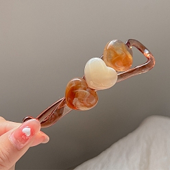 Шоколадный Заколки для волос банан из ацетата целлюлозы (смолы), цвет шоколада, 110 мм