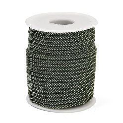 Зеленый Нейлоновые нити, Миланские шнуры / витые шнуры, зелёные, 3 мм, около 21.87 ярдов (20 м) / рулон