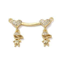 Настоящее золото 16K Кулон из циркония, без кадмия и без свинца, сердце с мальчиком, реальный 16 k позолоченный, 18x28x3 мм, отверстие : 1.2 мм