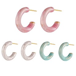 (52) Непрозрачная лаванда 304 серьги из нержавеющей стали эмаль, буква С, ионное покрытие (ip), реальный 18 k позолоченный, разноцветные, 21x5 мм