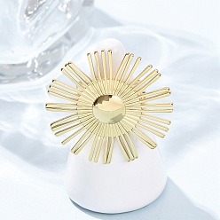 Солнце 304 из нержавеющей стали манжеты кольца, ионное покрытие (ip), реальный 18 k позолоченный, солнце, внутренний диаметр: 17 мм, Поверхность: 35 мм