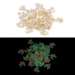 Папайя Оранжевый Светящаяся смола декодирует кабошоны, светится в темноте, два тона, бантом с сердцем, papayawhip, 9.5x8.5x2.5 мм