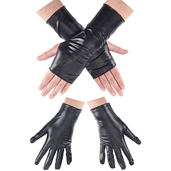 Черный 2 пар 2 стилей перчаток из искусственной кожи, чёрные, 235~240x94~100x0.8~1 мм, 1 пара / стиль