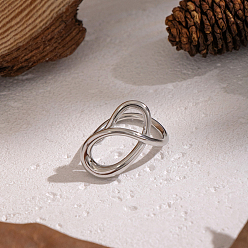 Нержавеющая Сталь Цвет Полые 304 кольца из нержавеющей стали для женщин, цвет нержавеющей стали, 23 мм, размер США 6 1/4 (16.7 мм)