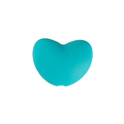 Бирюза Силиконовые бусины, DIY уход за ожерельем, сердце, бирюзовые, 17x20 мм