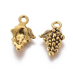 Античное Золото Тибетский стиль сплава античные золотые подвески, без свинца, без кадмия и без никеля , винограды, 18x12 мм, отверстие : 2.5 мм
