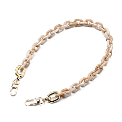 (404) Непрозрачное AB Кислое яблоко Ручки для сумок, с соединительными кольцами из акрила и пластика CCB и поворотными застежками из цинкового сплава, для замены ремней для мешков, цветочный белый, 20.28 дюйм (51.5 см)