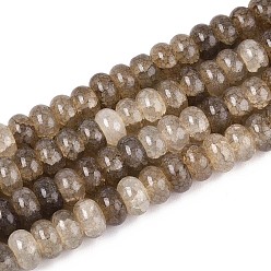 Светло-коричневый Стеклянные бусины, имитация драгоценных камней, рондель, окрашенные, загар, 8~8.5x4.5~5 мм, отверстие : 1~1.2 мм, около 155~159 шт / нитка, 30.12~31.30 дюйм (76.5~79.5 см)
