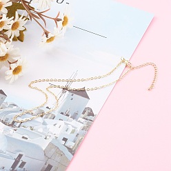 Настоящее золото 18K Латунь кабель цепи ожерелье задатки, с карабин-лобстерами , реальный 18 k позолоченный, 15.74 дюйм (40 см)