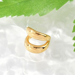 Настоящее золото 18K 304 двухслойные серьги-манжеты в форме буквы С из нержавеющей стали, реальный 18 k позолоченный, 13x13 мм