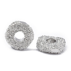 Платина Латунные бусины, без кадмия, без никеля и без свинца, , плоско-круглые, платина, 6x2 мм, отверстие : 2 мм