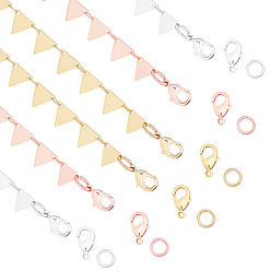 (52) Непрозрачная лаванда Наборы для изготовления ожерелий своими руками, в том числе 3 м 3 цвета латунных цепочек ручной работы и 30 шт 3 цвета прыгающих колец и 15 шт 3 цвета застежки в виде когтей лобстера, разноцветные, цепочки: 1 м / цвет, прыгающие кольца: 10 шт. / цвет, застежки-клешни: 5 шт. / цвет