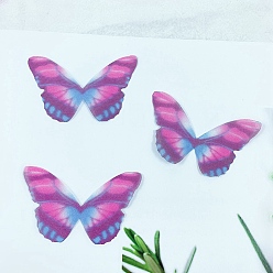 Серо-розавый Аксессуары из тюля из волокна, поделка бабочка из органзы, увядшая роза, 49x34x0.5 мм