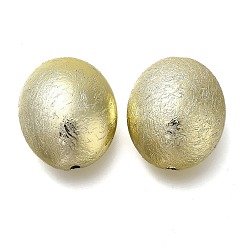 Champagne Gold УФ-покрытие ccb пластиковые бусины, текстура, овальные, шампанское золото, 23x20x12 мм, отверстие : 2 мм