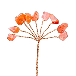 Красный Агат Украшения из натурального сердолика, украшения для домашнего офиса, цветок, золотые, 120 мм