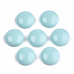 Голубой Непрозрачные кабошоны из смолы, полукруглые / купольные, голубой, 13.5x5 мм