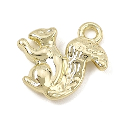 Golden Alloy Pendants, Squirrel Charms, Rack Plating, Cadmium Free & Nickel Free & Lead Free, Golden, 19.5x18x4mm, Hole: 2mm